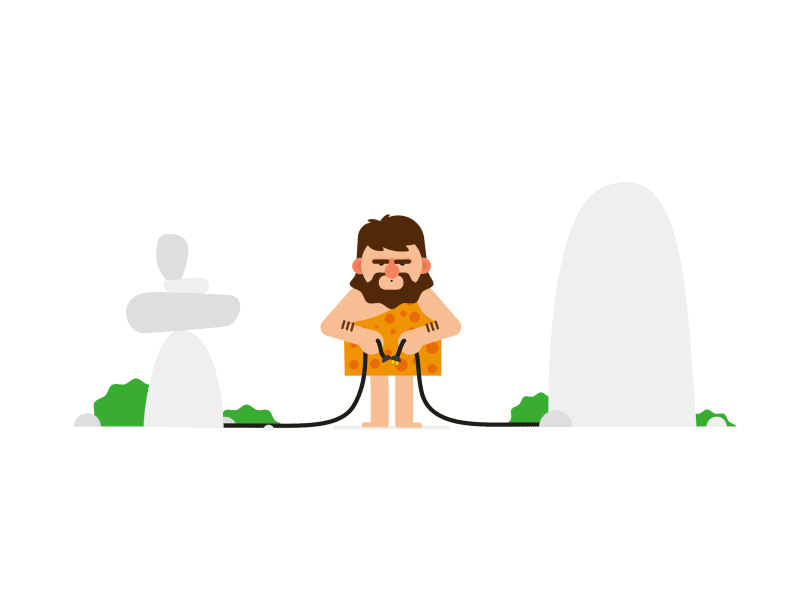 Caveman looking confused with a club